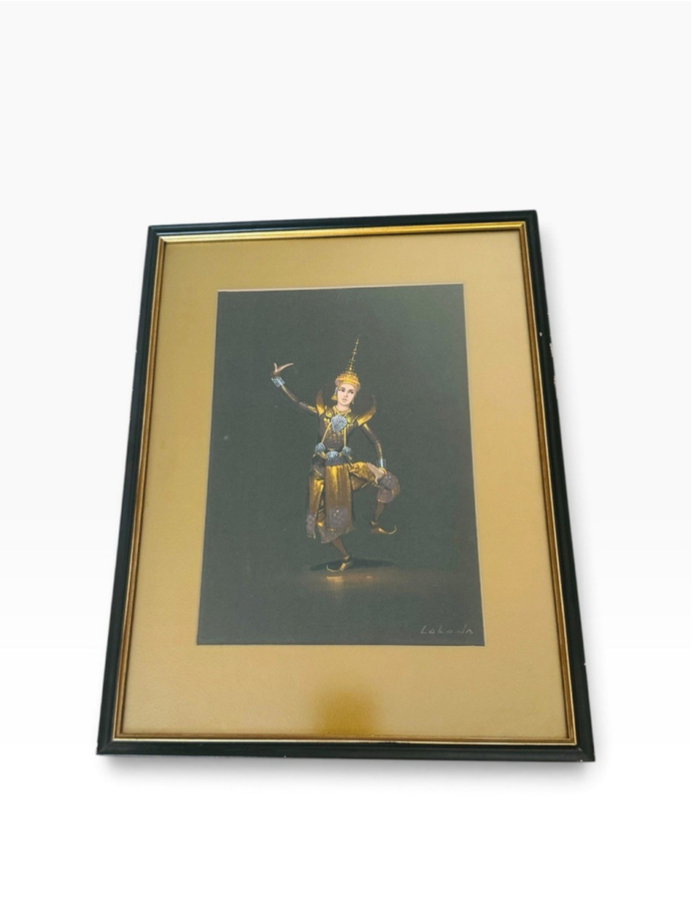 Lakana Thai Dancer Pastel Art Print Vintage 1968 Malaysia